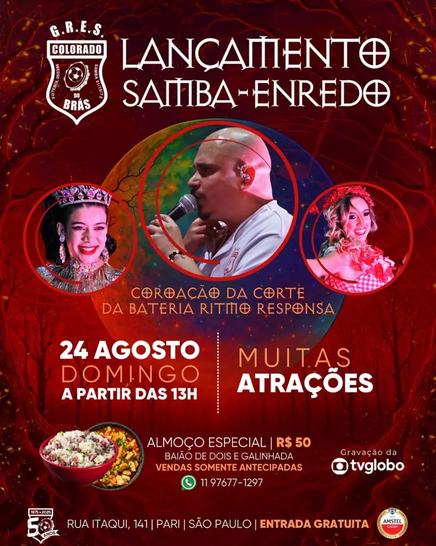 Colorado do Brás lançará o samba-enredo oficial dia (24) de agosto
